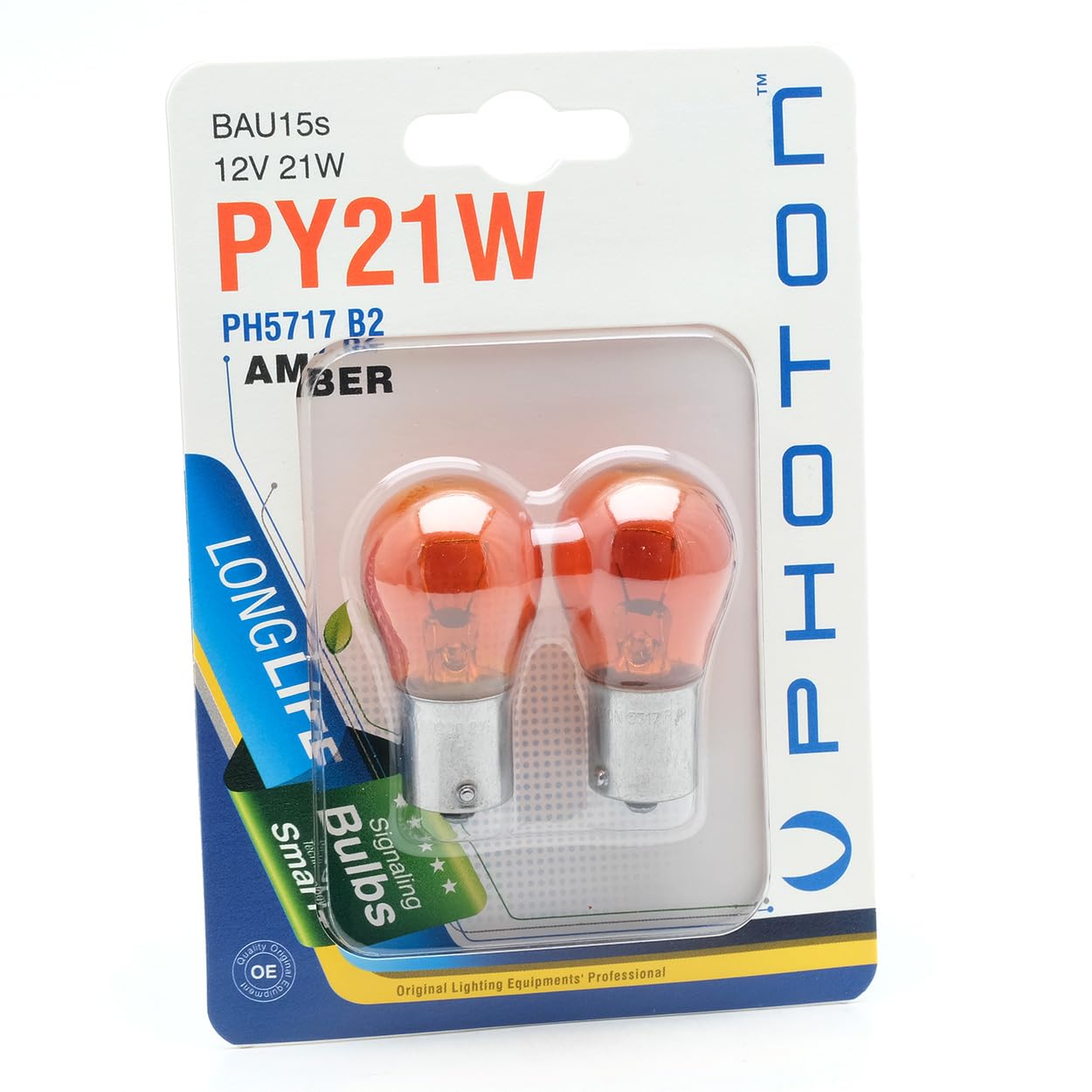 Photon Ampul Py21W 12V Amber Şaşi Tirnak 2'Li Blister Minyatür PHT PH5717 B2