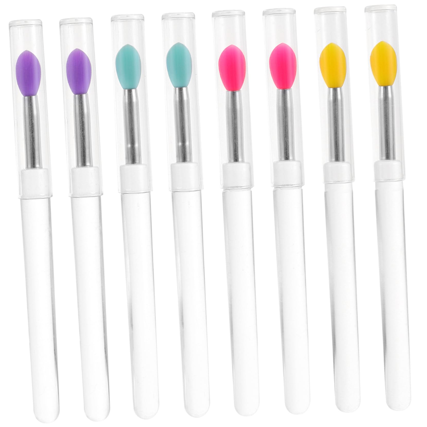 Beaupretty 8pcs Silicone Lip Brush Portable Dustproof Lipstick Applicators with Heads for Precise Makeup Application Soft Reusable and Durable for Daily Use