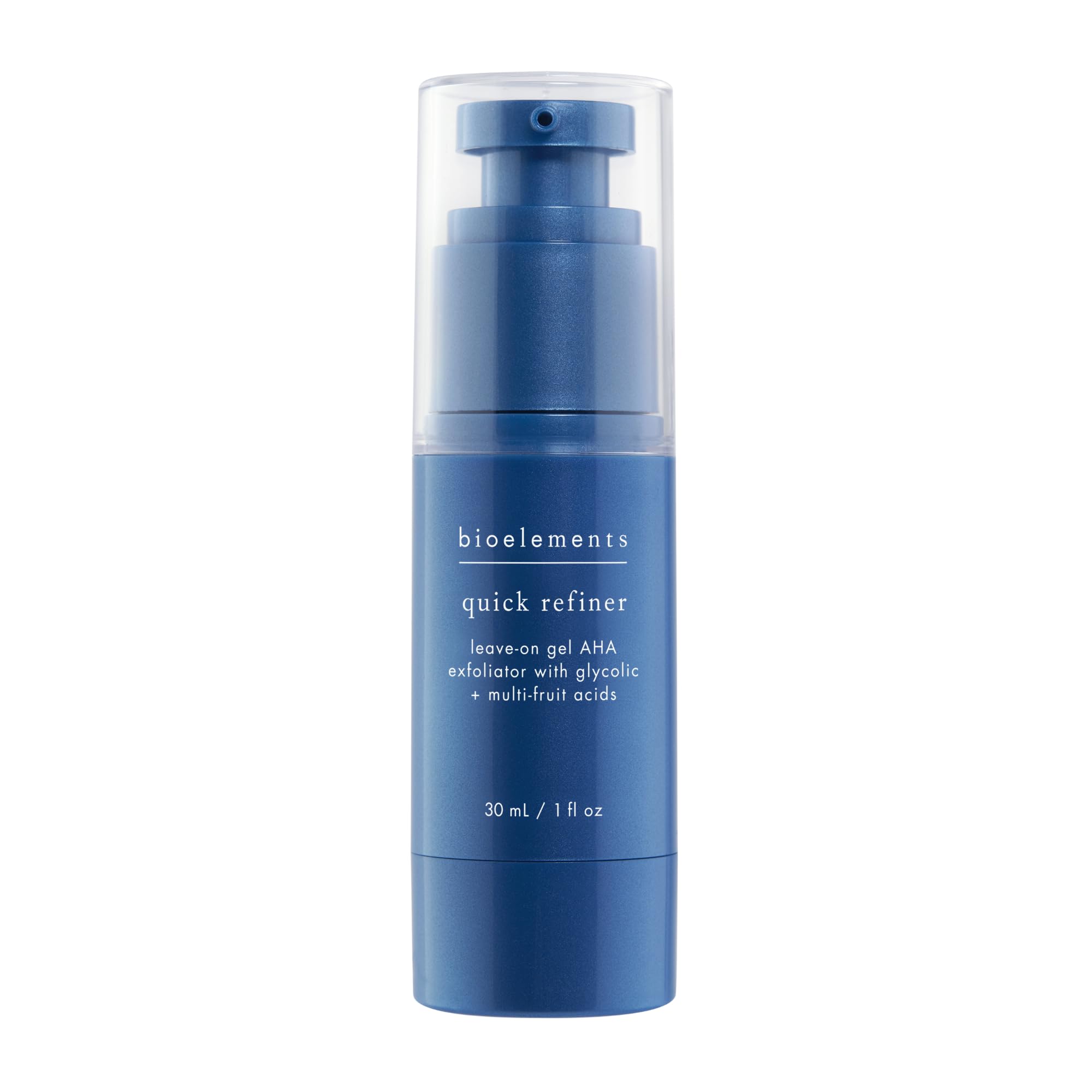 Bioelements Quick Refiner - 1 fl oz - Leave-On Gel Exfoliator with Powerful AHAs - Targets Pores & Fine Lines - Vegan, Gluten Free - Never Tested on Animals