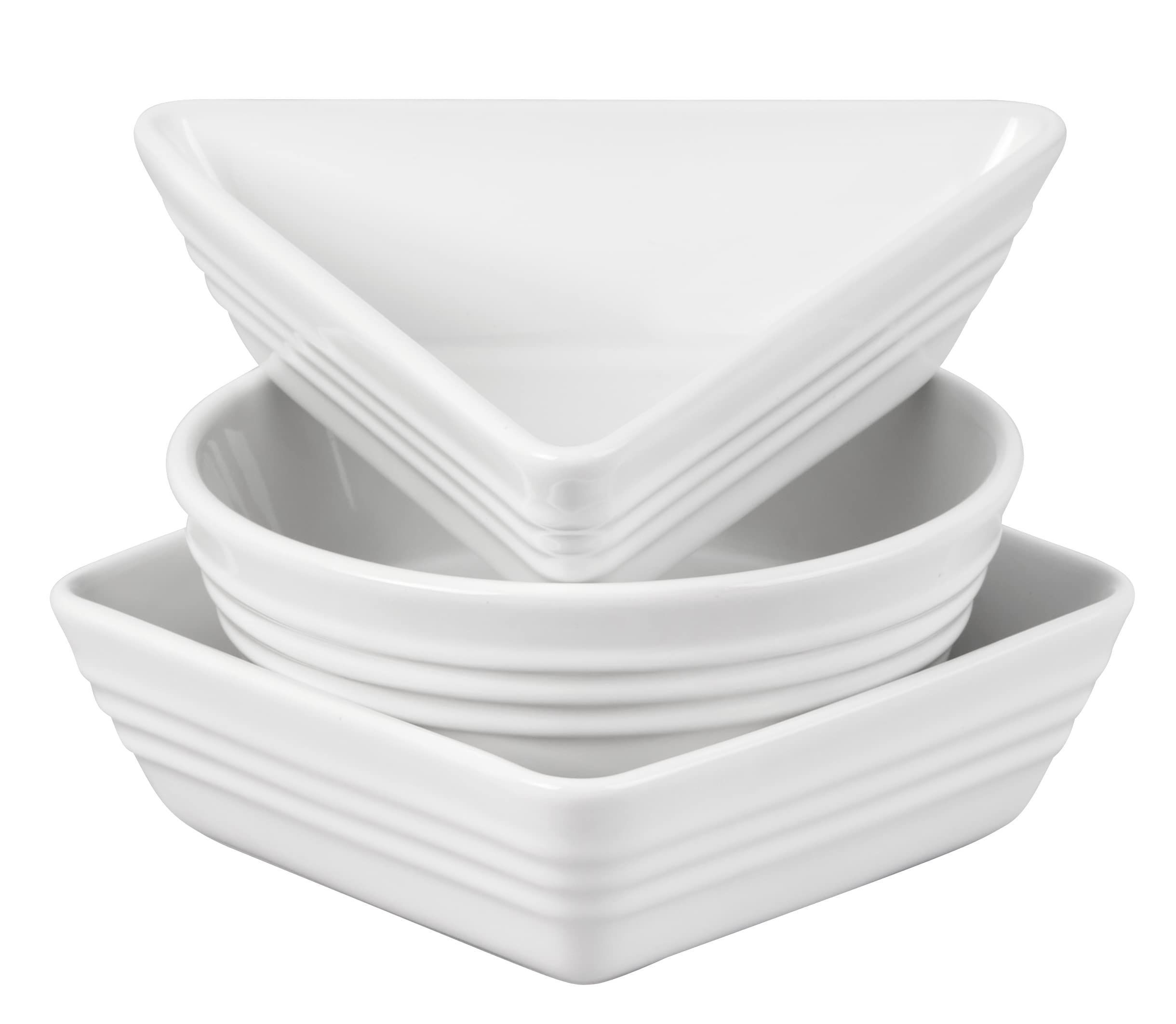 Amazon.com: Le Creuset Stoneware Set of 3 Tapas Dishes, White