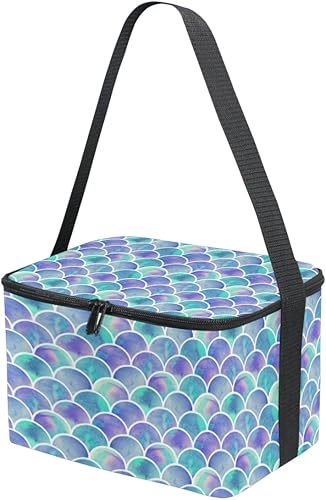 Miniatura 4 de Naanle Bolsa de almuerzo con cremallera de lona con aislamiento para adultos, adolescentes, niñas, niños, mujeres, lindas loncheras de correa larga,