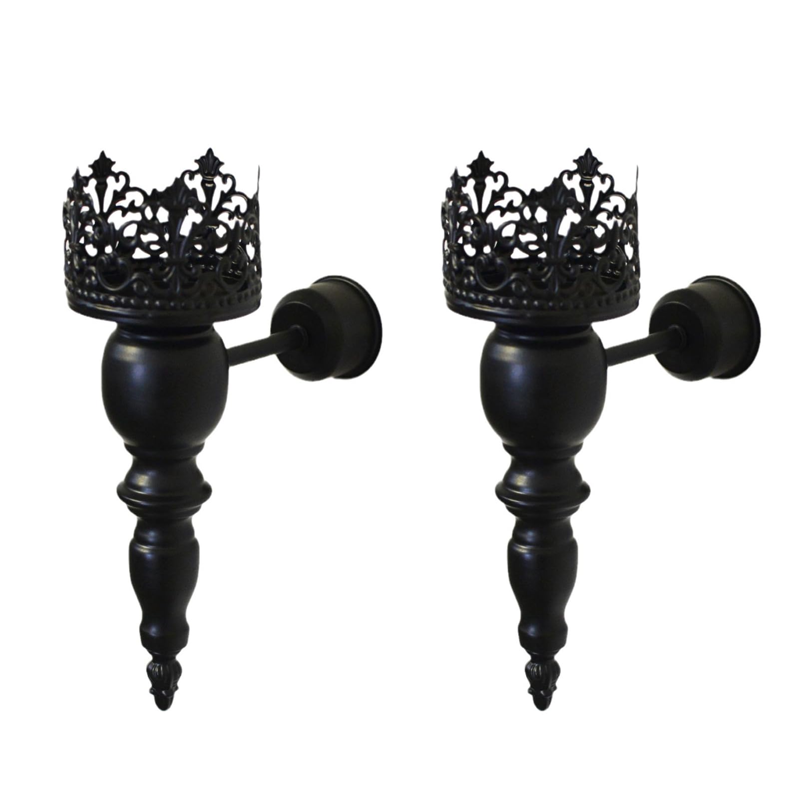 MUXZSIZ Rustic Wall Candle Sconce Set Of Two Inviting Ambiance While Adding Gothic Elegance To Living Space Decor Gothic Sconces, 2pcs Black