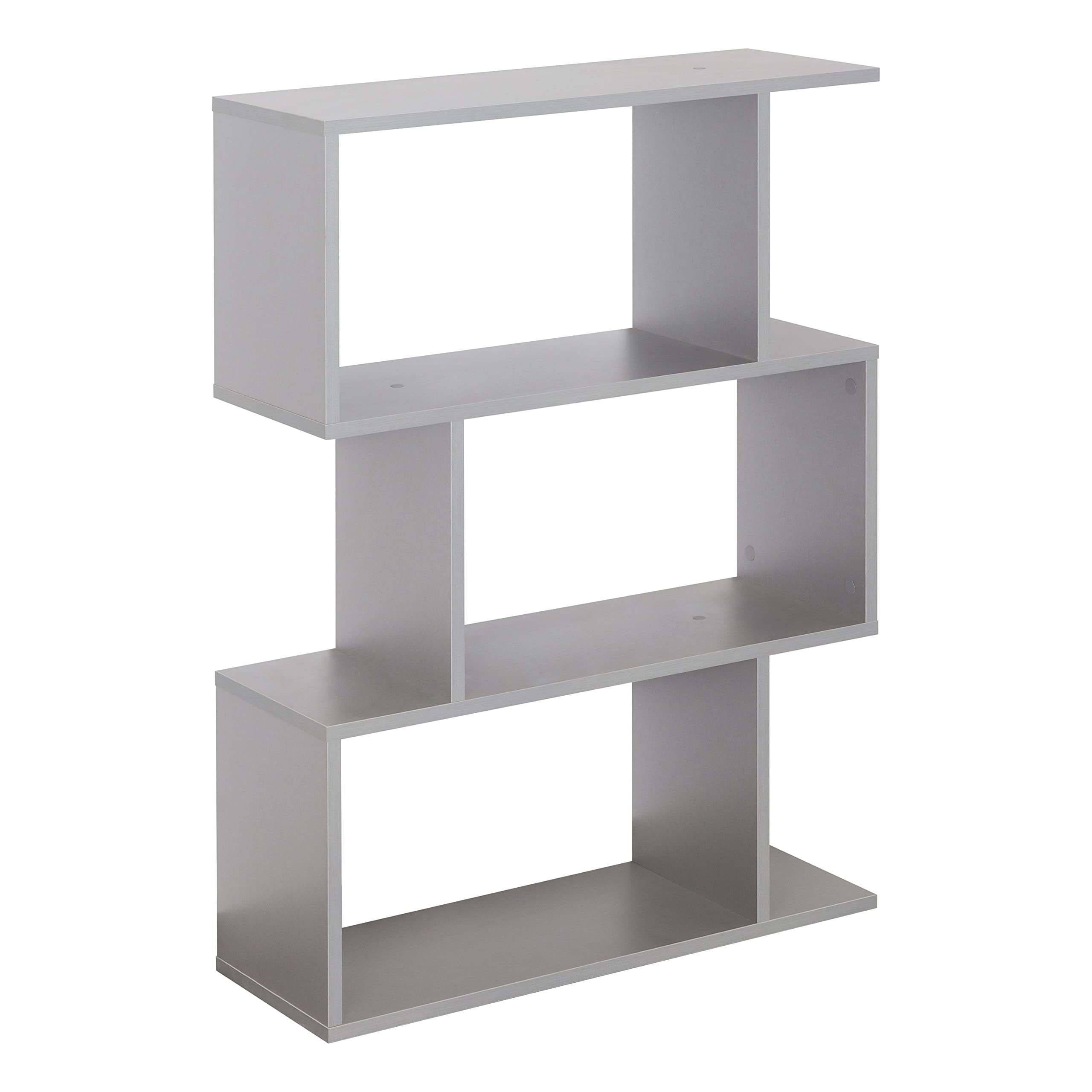 RICOO Standregal 3 Regalböden WM072-PL Raumteiler Regal schmal grau 97×70×25 cm Bücherregal Holzregal Wand Würfelregal Büroregal klein Regale & Ablagen Bookshelf Wandregal Holz