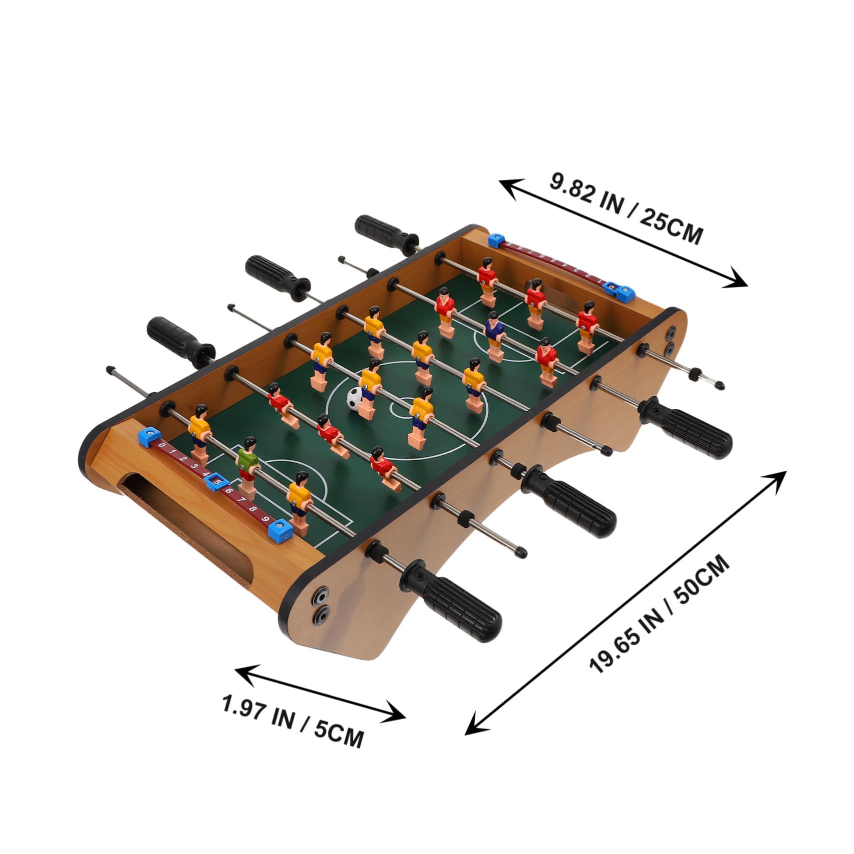 POPETPOP Gioco Interattivo per Desktop Calcio Balilla Verde in Plastica e Acciaio Inox Robusto e Durevole per Ragazzo Ragazza e Famiglia per Back To School Party