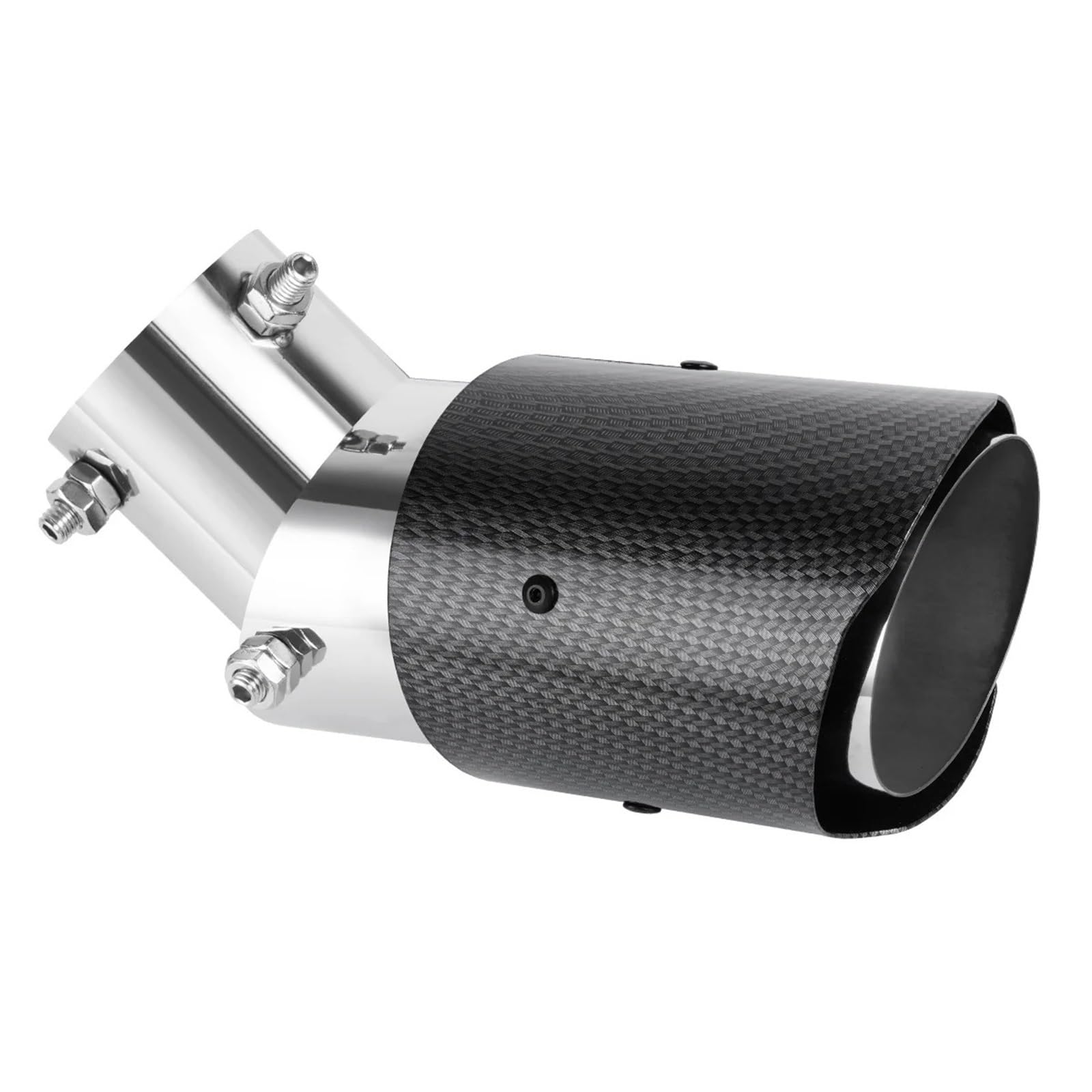 Car Silencer Pojedyncza rura z włókna węglowego obudowa ABS wydechowa samochodu uniwersalny regulowany ogon płomień Decor głowica ochronna niezbędne akcesorium(Straight Edge Non lu)