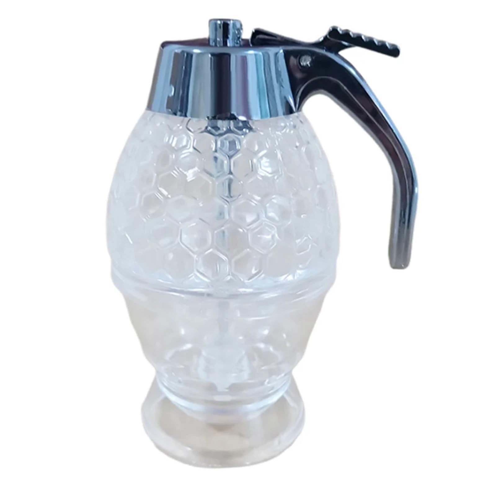 EnxJire Honey Dispenser Syrup Dispenser with Stand Honey Pourer No Drip Olive Oil Bottle for Home Kitchen Storing(Honeycomb Shape)