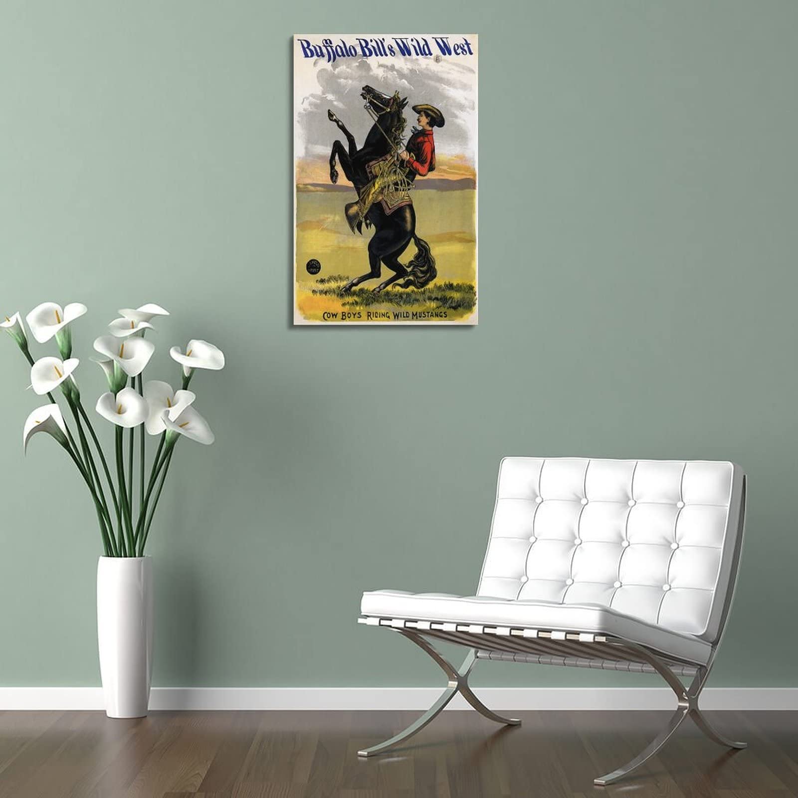 Poster décoratif vintage western cowboy sur toile pour salon, chambre à coucher (30 x 45 cm