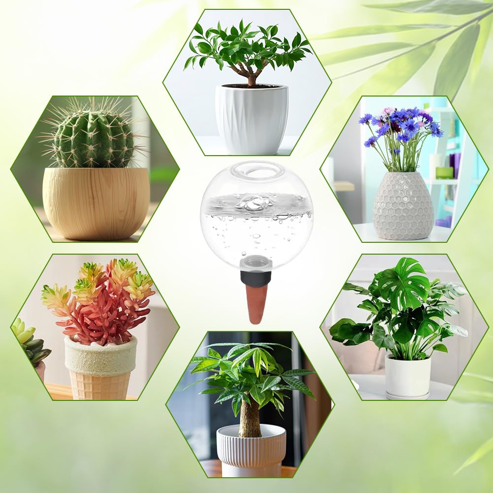 Lot de 2 boules d'irrigation, grande capacité, 500 ml, pour arrosage automatique des plantes, bulbes d'irrigation transparents pour la chambre, le balcon et les plantes de jardin