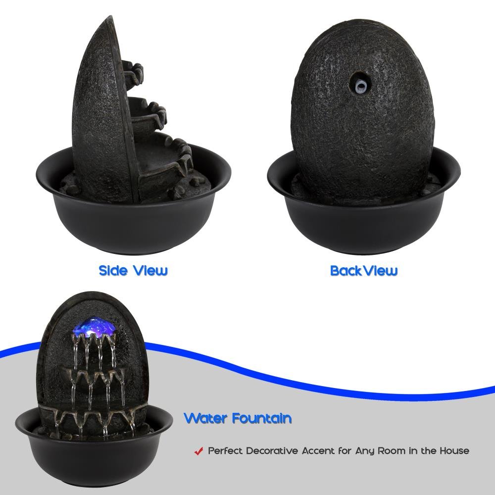 SereneLife Desktop Electric Water Fountain Decor w/ LED Illuminated