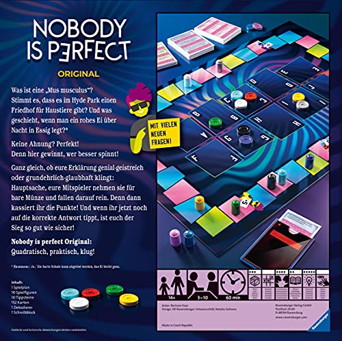 Ravensburger 26845 - Nobody is perfect - Kartenspiel für die ganze Familie, Spiele für Erwachsene, Gesellschaftsspiele, Brettspiele für 3-10 Spieler, ab 14 Jahren – Bild 7