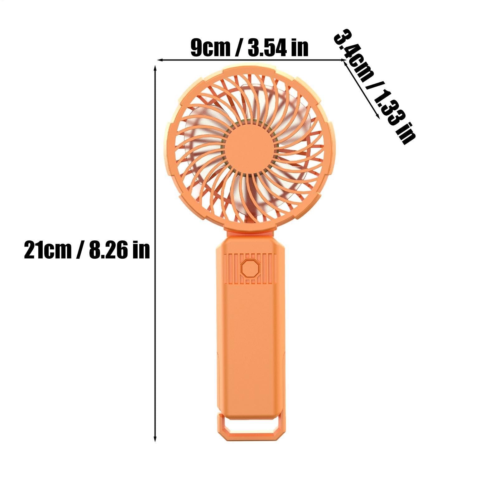 Wiederaufladbares persönliches Gebläse, leiser Taschenkühler, 21 x 9 cm, Drei-Gang-Ventilator mit Batterieleistung, tragbarer Mini-Ventilator, Handpropeller mit ergonomischem Griff, Kühlgerät für den