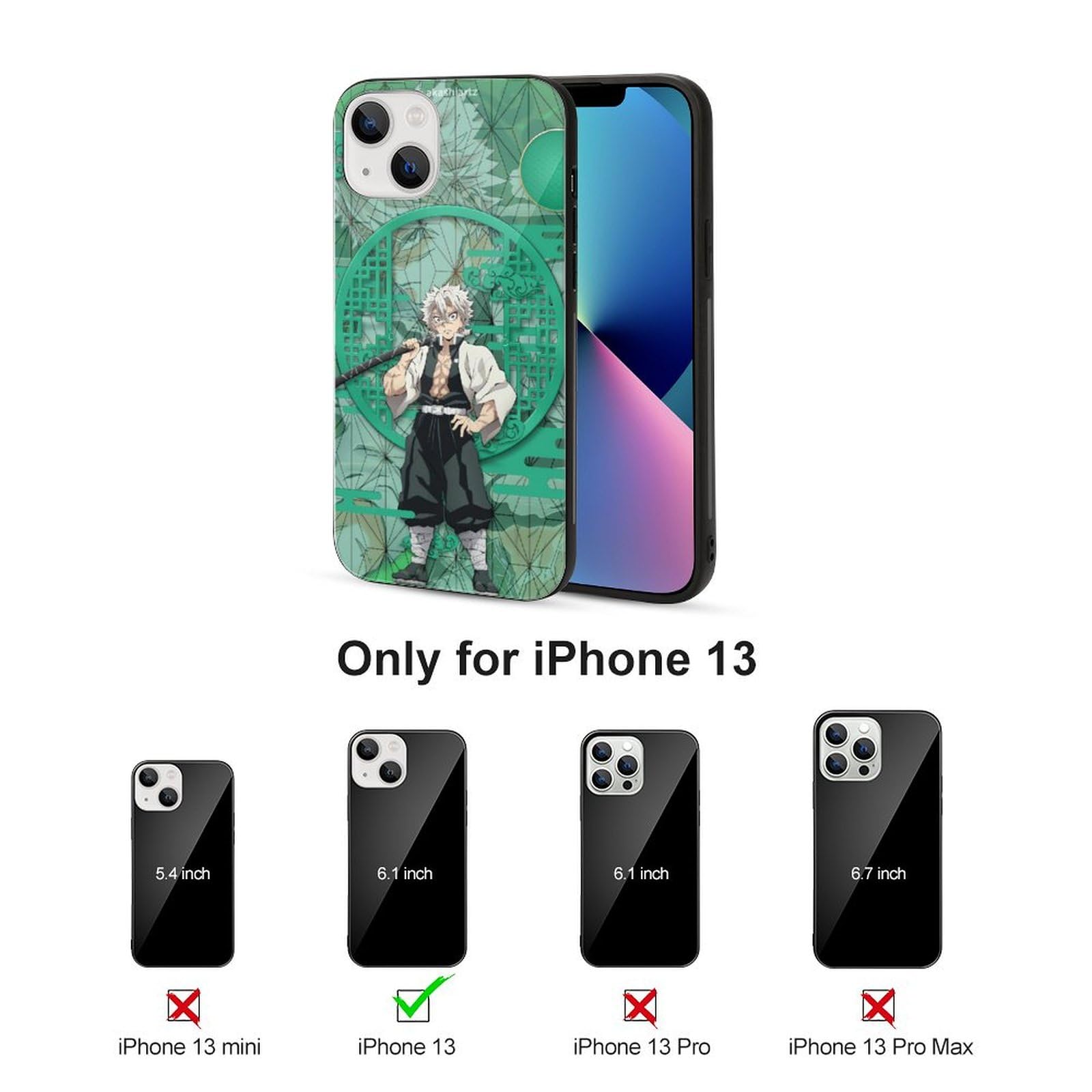 Amazon | 鬼滅の刃（不死川実弥） iPhone 13 ケース アイフォン 13 用