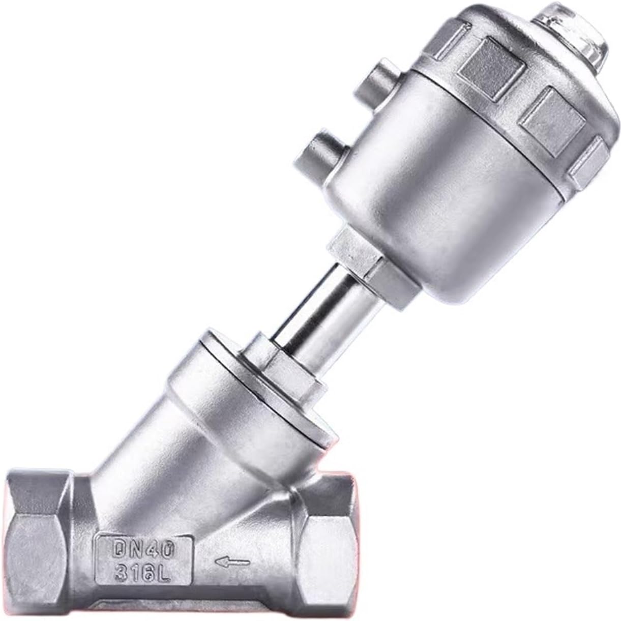 1pc 304 Stainless Steel Pneumatic Angle Valve Steam Y Type High Temperature Threaded Thread(Medium)