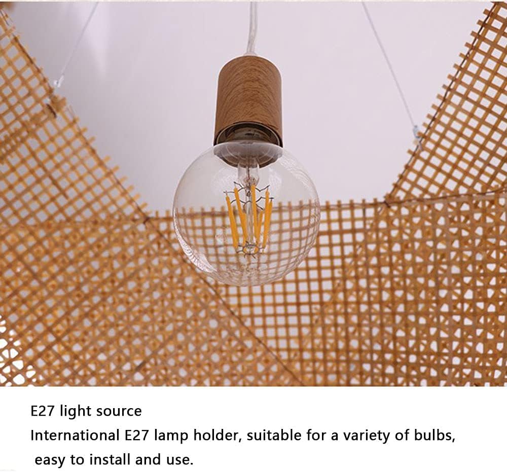 Paralumi in Vimini dai Colori Naturali, lampade a Sospensione Cave, lampadari Geometrici Fai da Te in Vimini Intrecciato, Gabbia in Rattan per la casa, soffitto sospeso