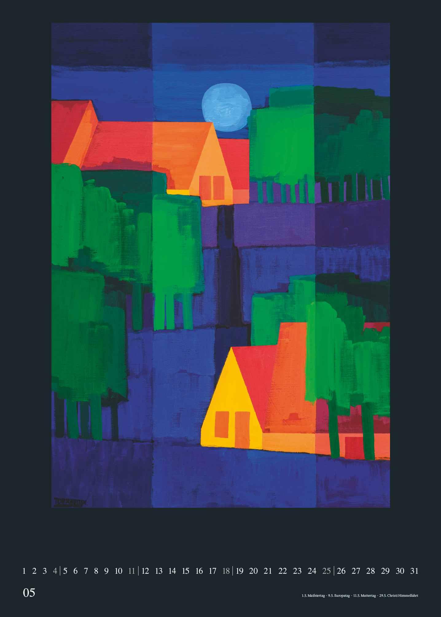 DUMONT - Ton Schulten 2025 Wandkalender, 50x70cm, Posterkalender mit leuchtenden Landschaftsmosaiken von Ton Schulten, Kalender mit zwölf ausgewählten Malereien