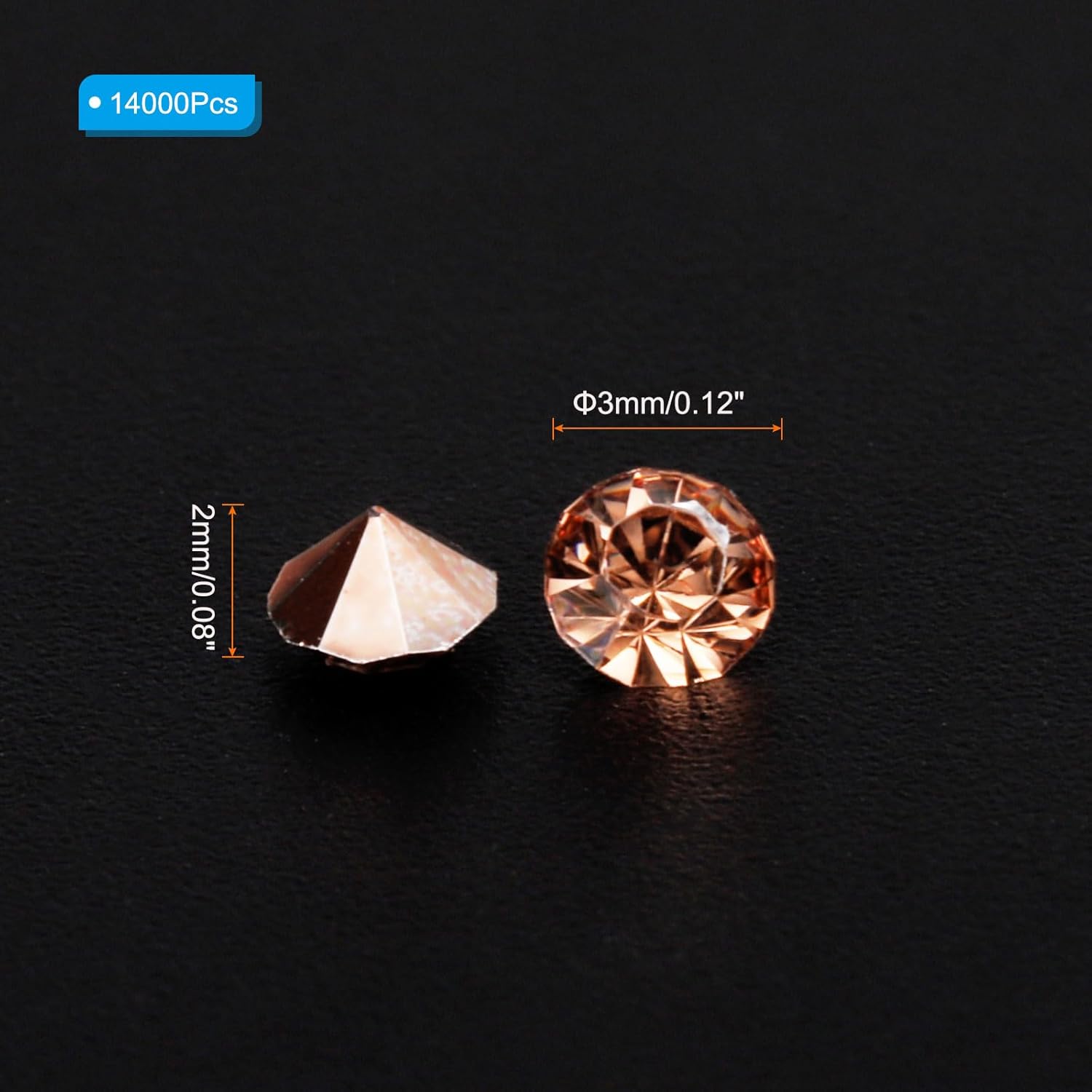 PATIKIL 14000Pcs Wedding Table Scatter Confetti Crystals 3mm Acrylic Diamonds Vase Fillers Gems for Table Centerpiece Decorations Bridal Shower Party, Rose Gold - Image 2