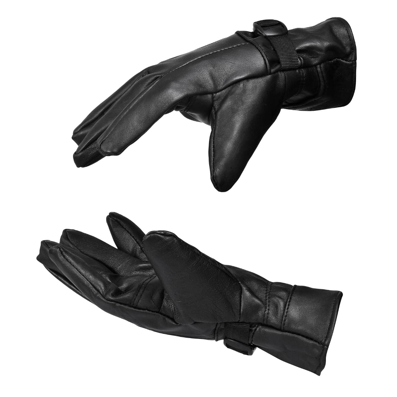 ecovibe Warm Black 1 Pair Leather Snow Proof Winter Gloves for Men Boy Women Girls Ladies Protective Warm Hand Riding, Cycling, Bike Motorcycle Gloves (Black)