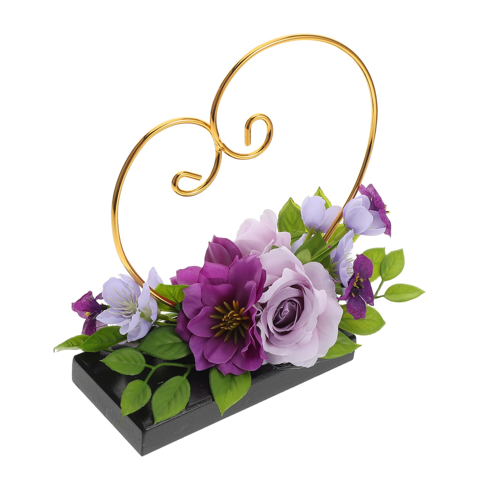 FOMIYES Jewelry Organizer for Rings Heart Shaped Display Stand with Faux Roses for Wedding Decor Elegant Jewelry Holder for Necklaces Earrings Bracelets Space Saving Centerpiece