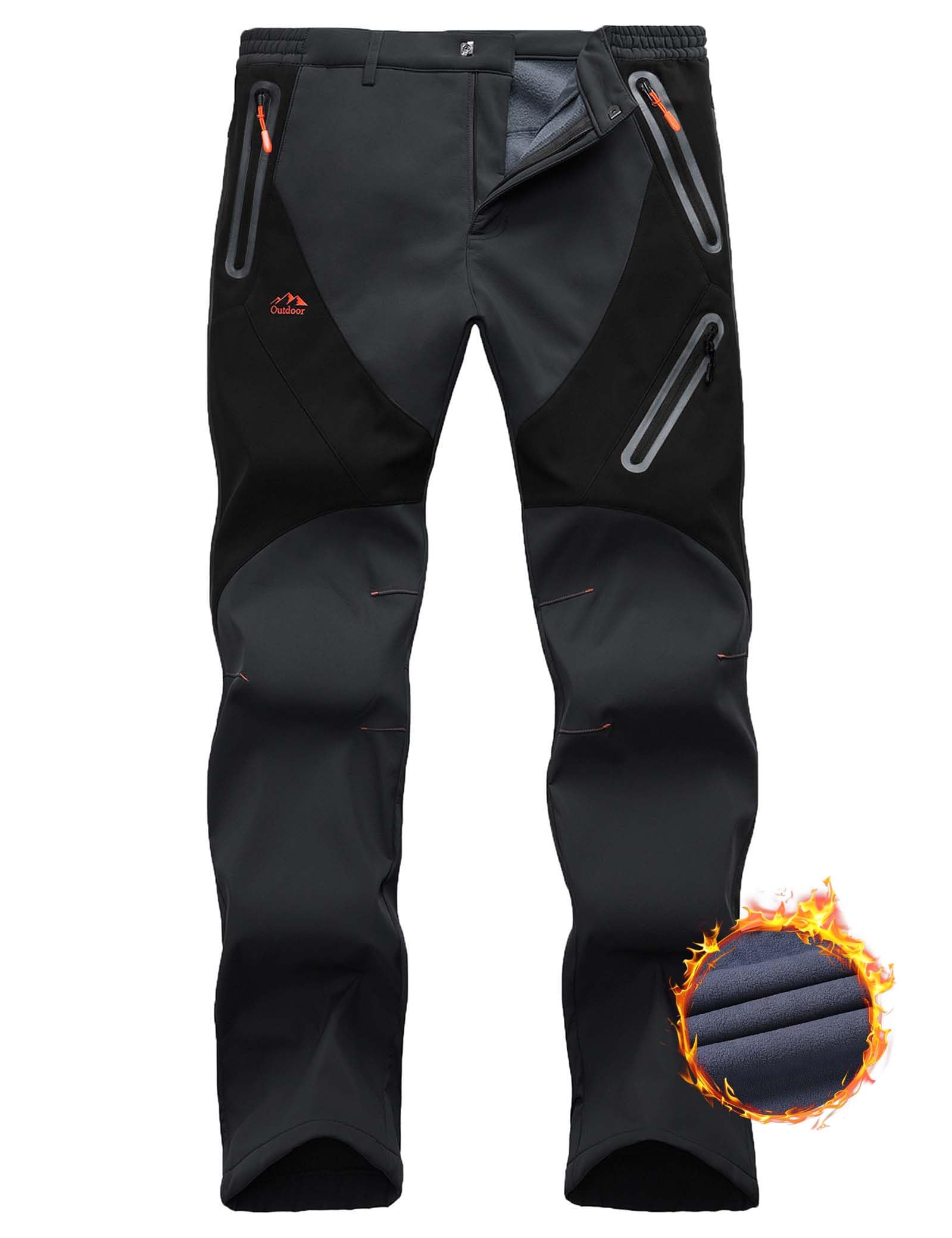 HFDWYJ Uomo Impermeabile Hiking Pants Outdoor Snow Ski Pesca Fleece Foderato Isolato Soft Shell Pantaloni Invernali