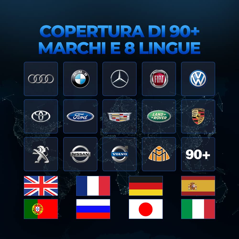 TOPDON AD600S Scanner OBD2 – Strumento di Diagnosi Auto Professionale per Motore/ABS/SRS/Cambio, 9 Funzioni di Reset (Olio/Freni/BMS/DPF/Codifica Iniettori), Aggiornamenti Gratuiti a Vita