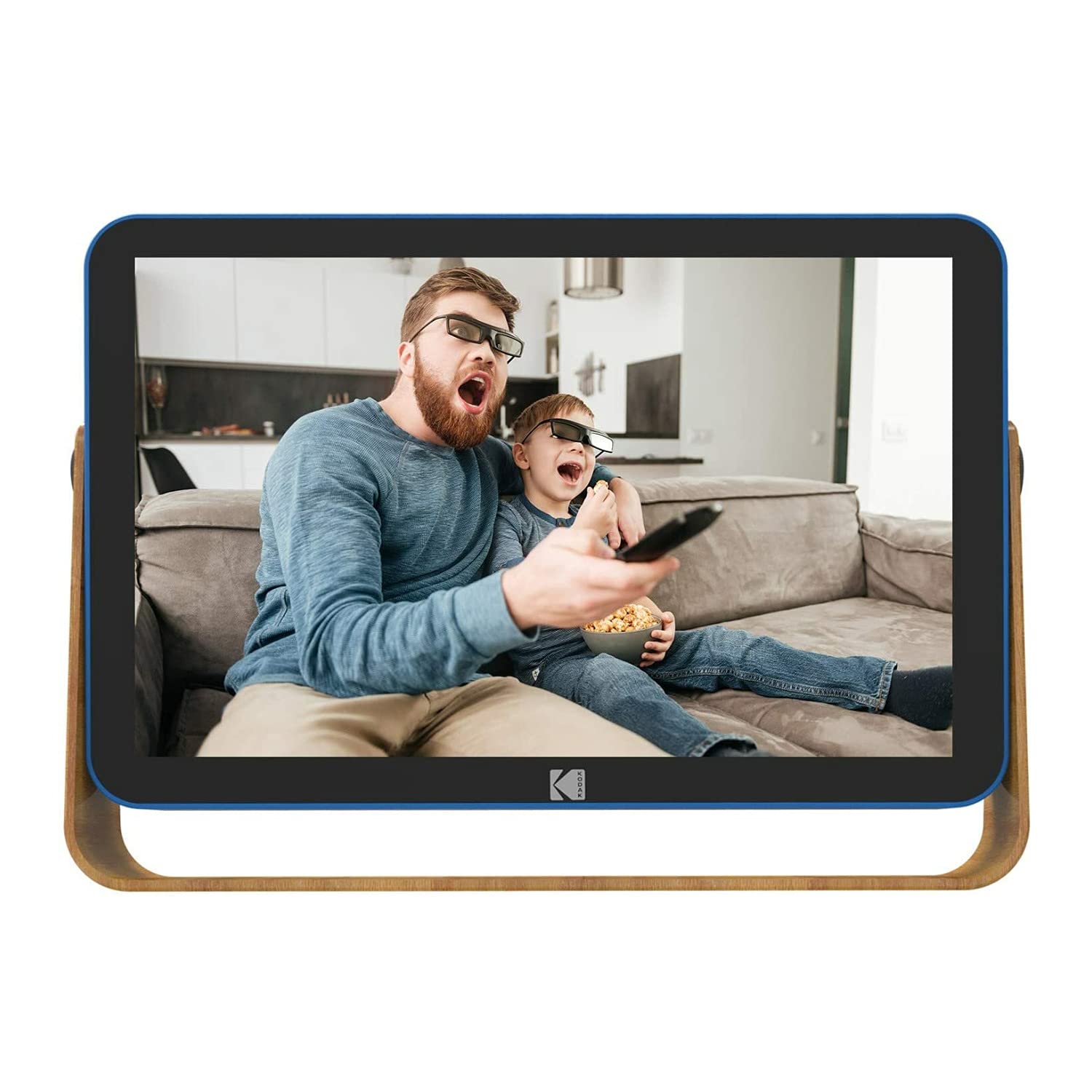 Kodak 10-Inch Smart Touch Screen Rechargeable Digital Picture Frame, Wi-Fi Enabled with HD Photo Display and Music/Video Support, Calendar, Weather and Location Updates (RWF-108) - Ocean Blue