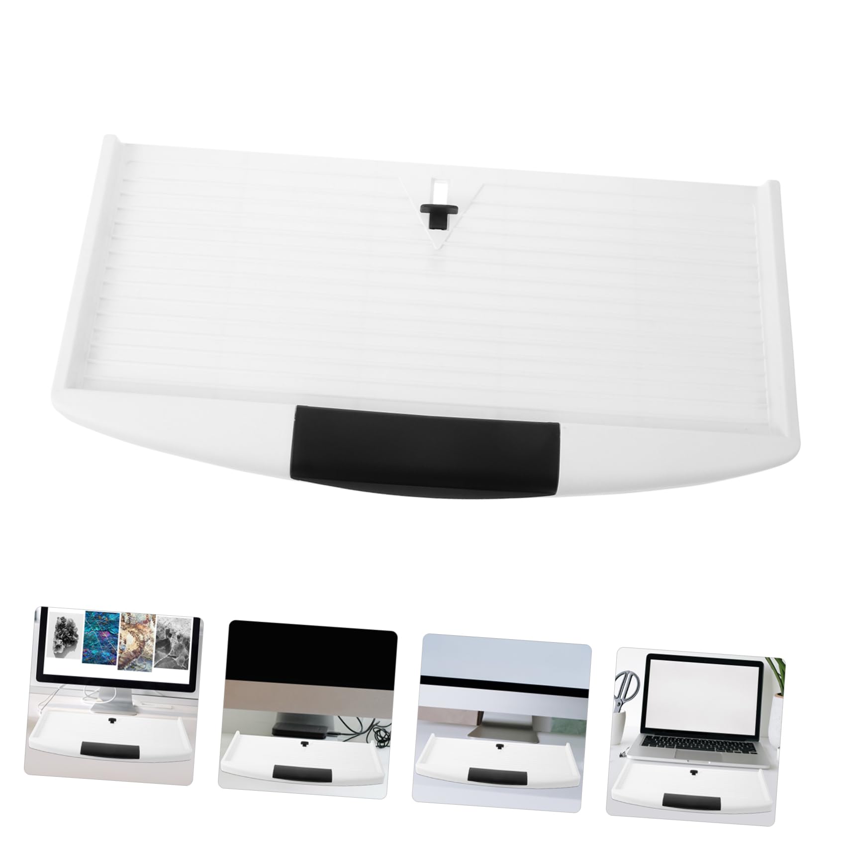 Bandeja de teclado ajustable para debajo del escritorio, soporte deslizante para teclado extraíble de oficina, ahorro de espacio, accesorios más bonitos de fácil instalación