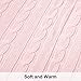 NTBAY 100% Pure Cotton Cable Knit Throw Blanket, Super Soft Warm 51x67 Knitted Throw Blanket for Couch, Sofa, Chair, Bed - Extra Cozy, Machine Washable, Comfortable Home Decor, Baby Pink