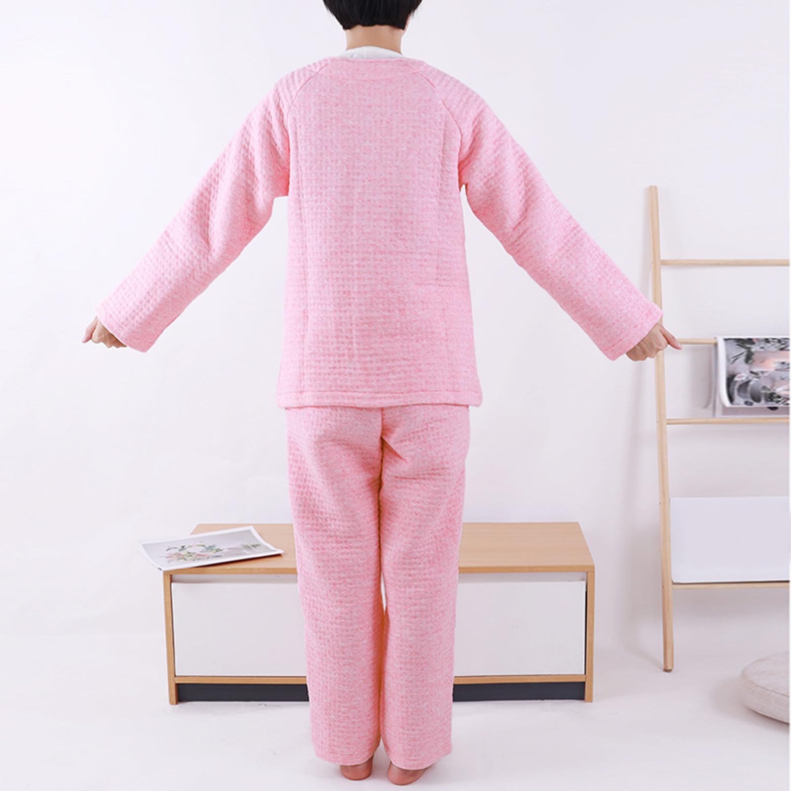Ropa para el cuidado del paciente, Medical Patient Clothes Tear Away Pink Grey S-XXL(Grijs,Small)