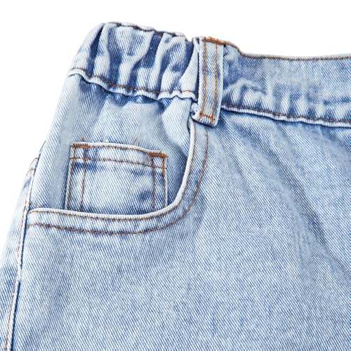 Jeans for Girls, Vintage High Waist Heart Print Wide Leg Loose Fit Denim Pants with Pocket, Cute Casual Trousers2