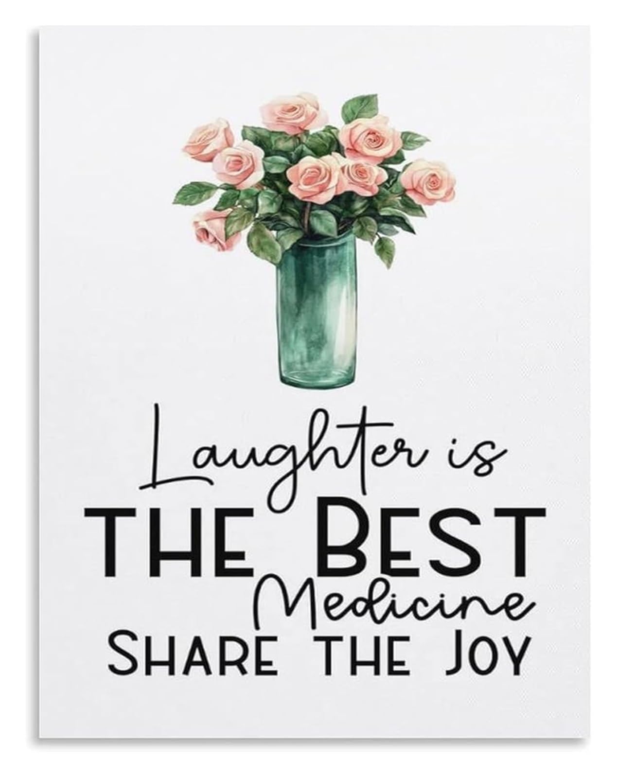 SSOPTMCB Motivational Humor Poster Laughter Is The Best Medicine Wall-Art Print for Home Office Living Room Therapist Office Decor(Unframed,12x18inch(30x45cm))