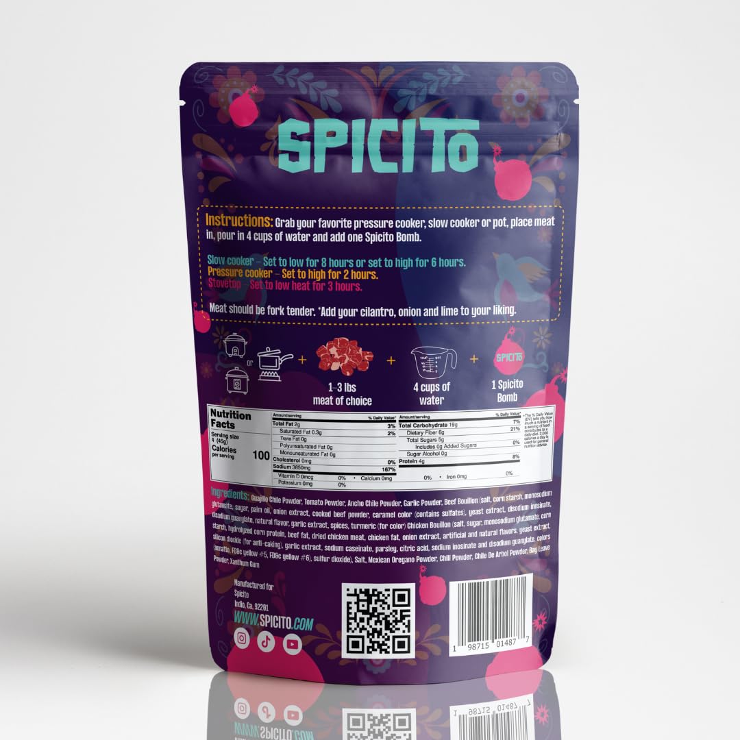 SPICITO Birria Bombs Seasoning 2-Pack - Just Add Water Meat for Easy Cooking Authentic Mexican Spices Ideal for — view 8