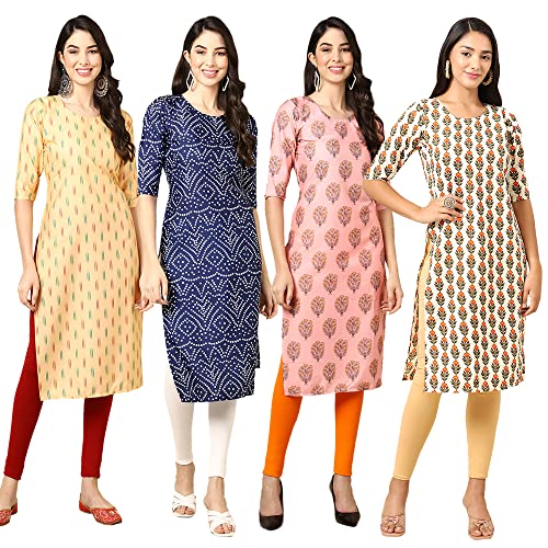 Image of Pinkmint Women's Crepe Digital Print Straight Kurta (RM-348-370-360-366)