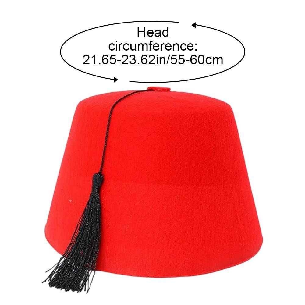 Amazon.com: pp supm Moroccan Hat, Red Fez Hat with Tassel, Exotic