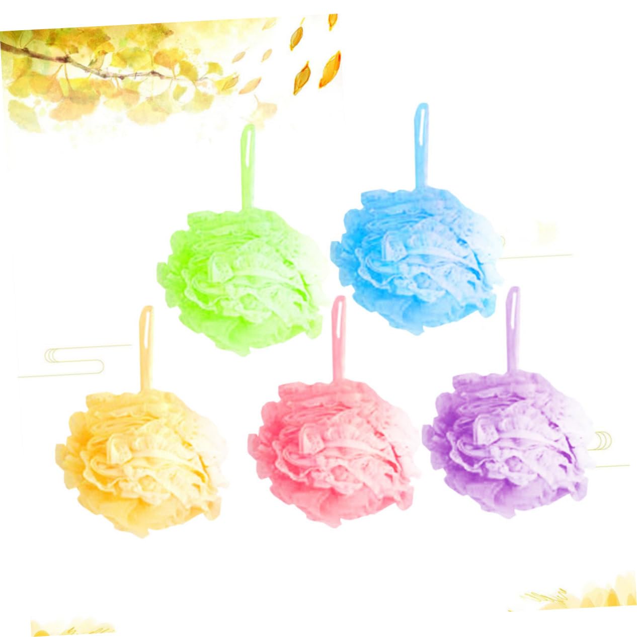 DOITOOL 5piezas Esponjas De De Exfoliante Encaje Balones y Acolchadas Para Cuidado Mezclados
