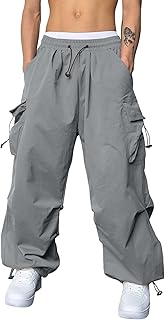 Comprar ZDSUHYIW Pantalones cargo para hombre Y2K Pantalones holgados Pantalones de chándal con goma elástica Oversized Vintage 90er Track Pants Paracaidismo Hip Hop Pantalones de chándal Pantalones de tela