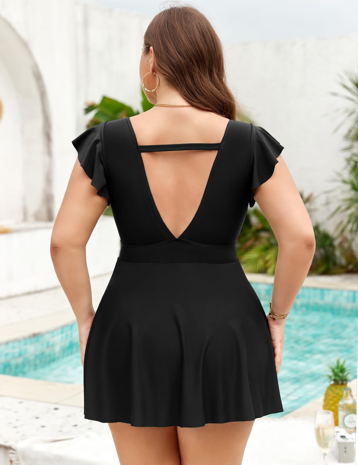 Svanco Tankini Mujer Grandes Tallas - Mangas Volantes Alta Cintura Reductor Barriga Conjunto 2 Piezas Bañador Playa Verano