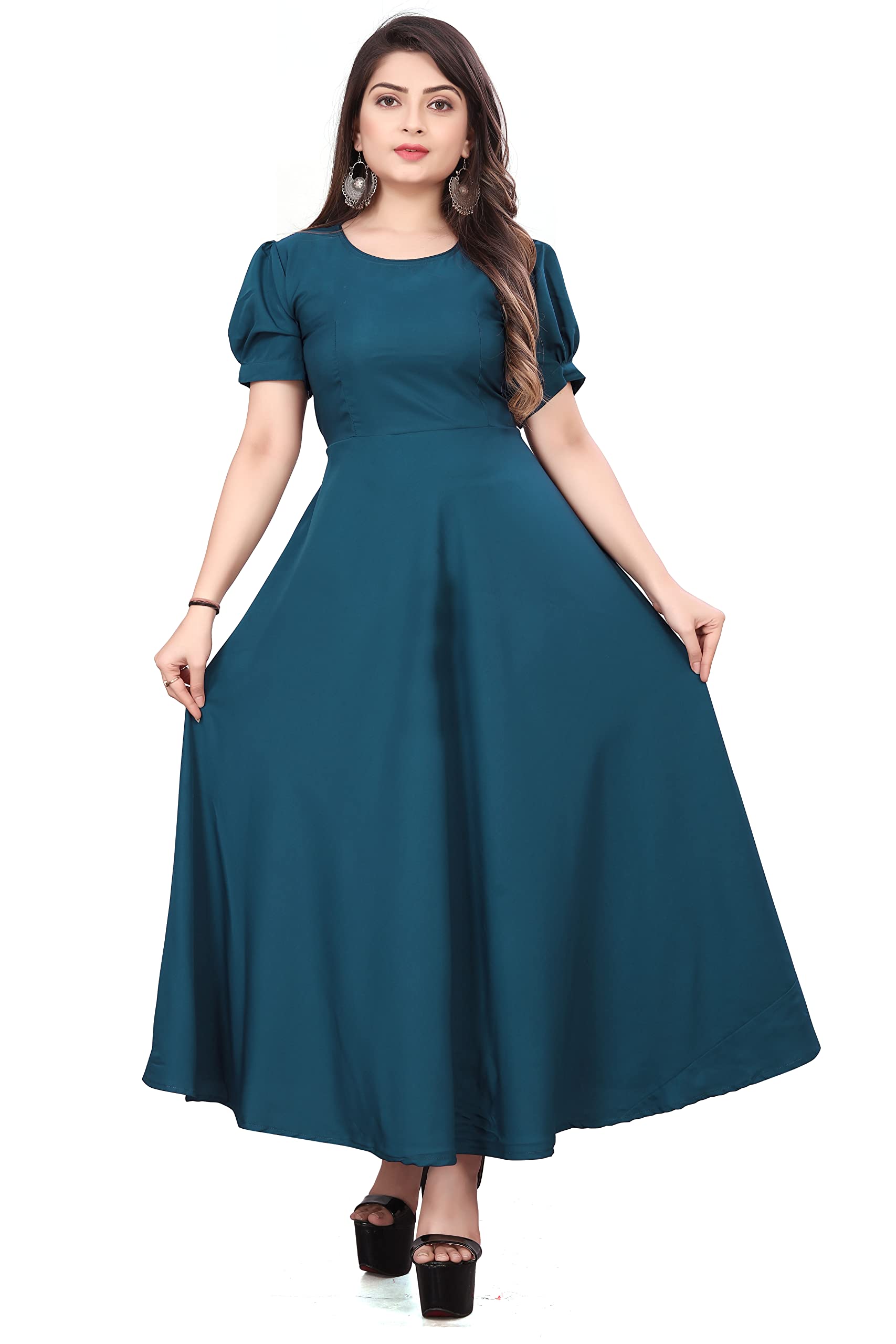 NEW A LINE Women Blue Maxi Dress-picture-23