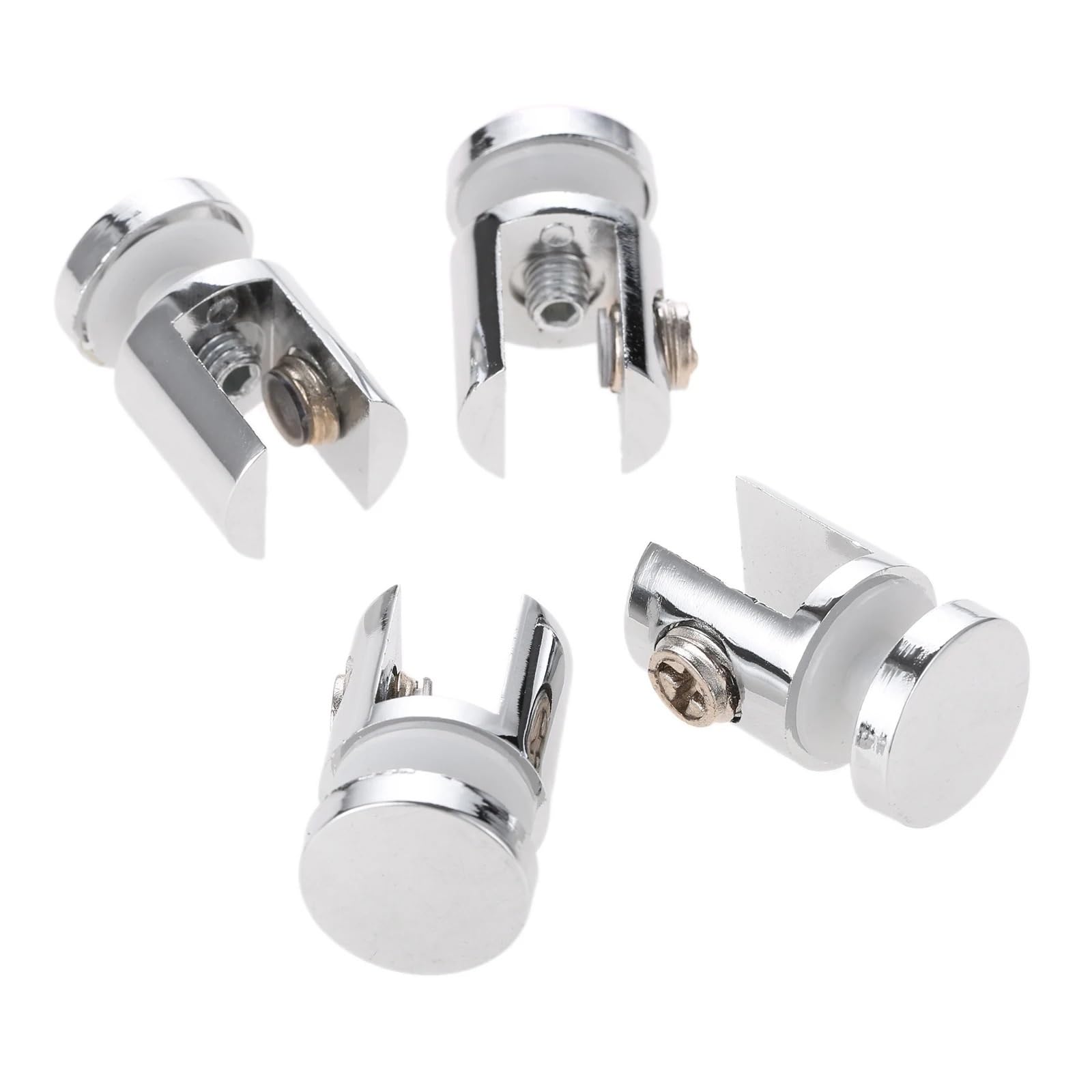 Glass Clamps 4pcs Glass Clamp Adjustable Screw Fit for 8-12mm Board Bracket Clip Shelf Holder Support(Fit 8-10mm Glass)