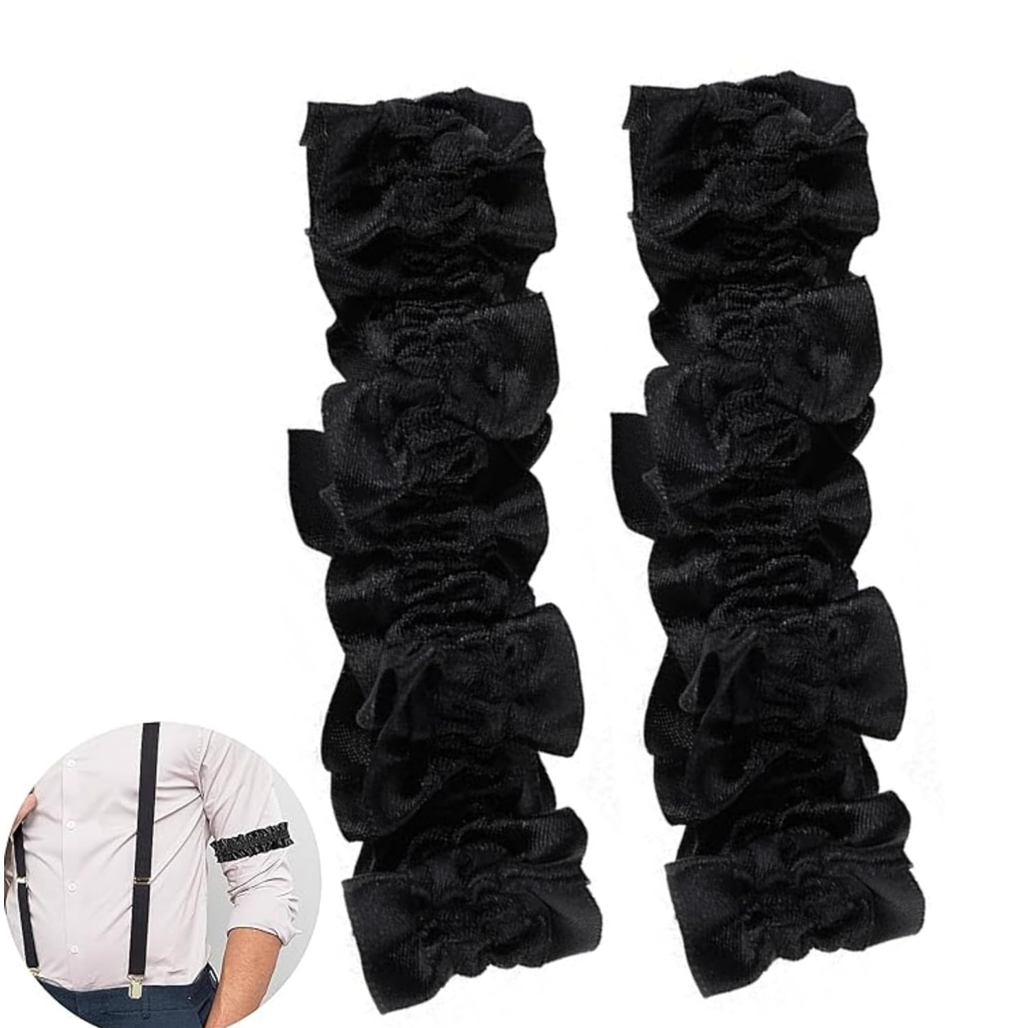 Bessy Shop Men's Black 1 Pair Sleeve Holder Elastic,20S Armband Garter, Shirt Sleeve Bands Sleeve Holders Anti Slip Stretchy Costume Jersey Sleeve Clips Ties For Waiters Wo Shirt,