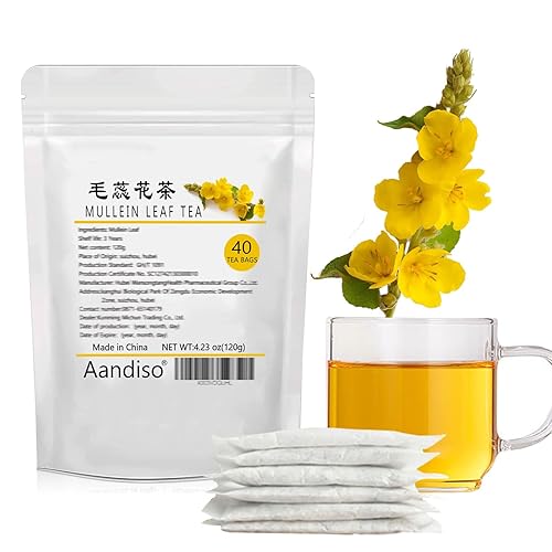Miniatura 1 de Mullein Leaf Tea Bags Mullein Tea Bags Mullein Leaf Herbal Tea 4.23oz120g (3g × 40 Tea Bags)