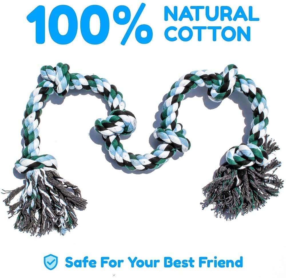 MS PET HOUSE Large Dog Rope Toys for Aggressive Chewers, Cotton Rope Chew Toys for Teething Training, Interactive Tug of War Toy, Strong Dental Cleaning for Large Dogs 2