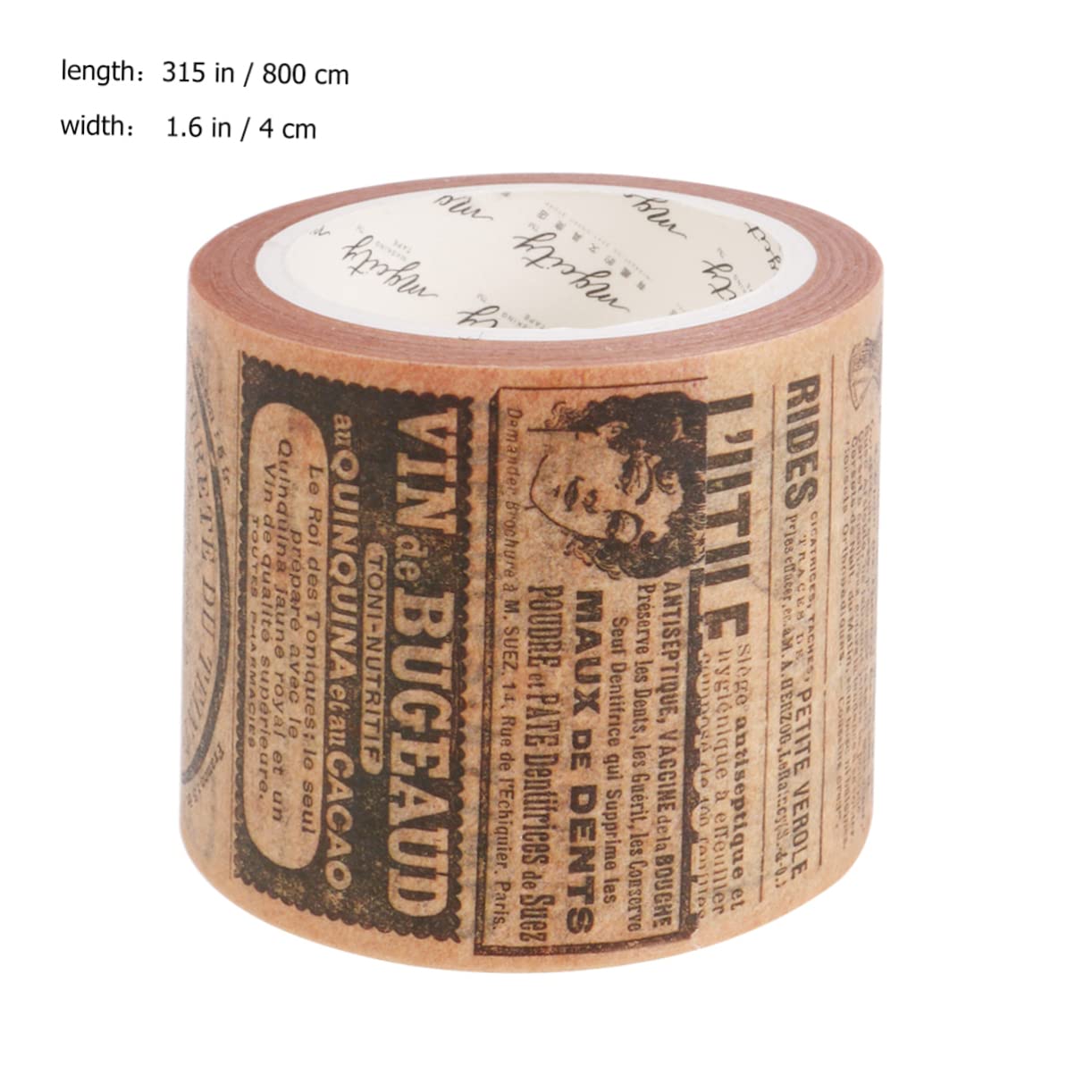 Nastro Washi Gotico Retrò per Diario DIY e Scrapbooking | Carta Giapponese, Aspetto Colorato, per Stationery e Craft, Stile Elegante e Fashion