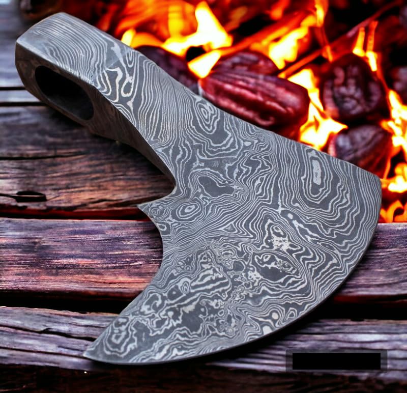 Hand Forged Damascus Steel Viking Bearded Hawk Tomahawk Axe Head Camping and Hiking Hatchet Axe Head