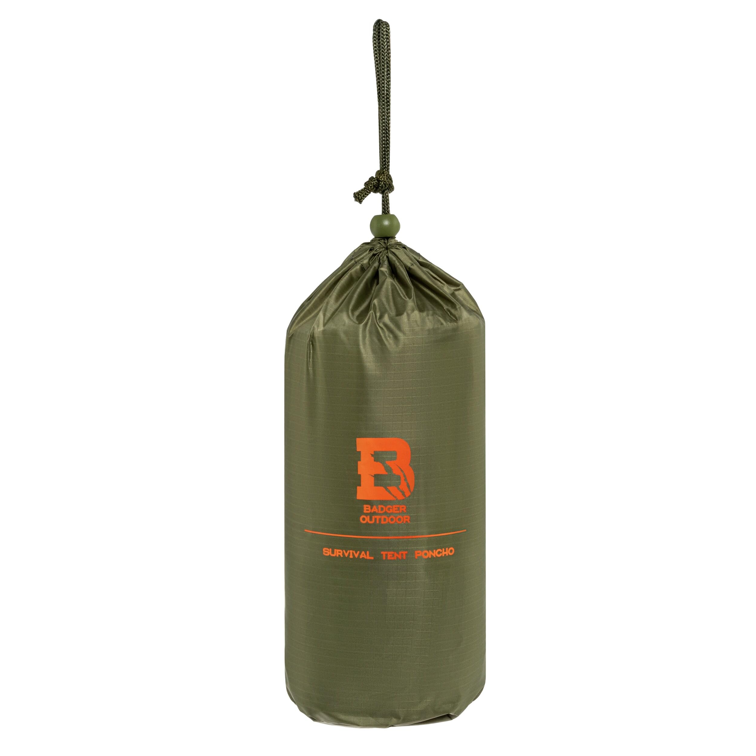 Badger outdoor Timber ponczo przeciwdeszczowe z funkcją namiotu, oliwkowe – wodoszczelne, 5000 mm, wyposażenie survivalowe, ponczo Bundeswehry, na wędrówki, rower, kemping
