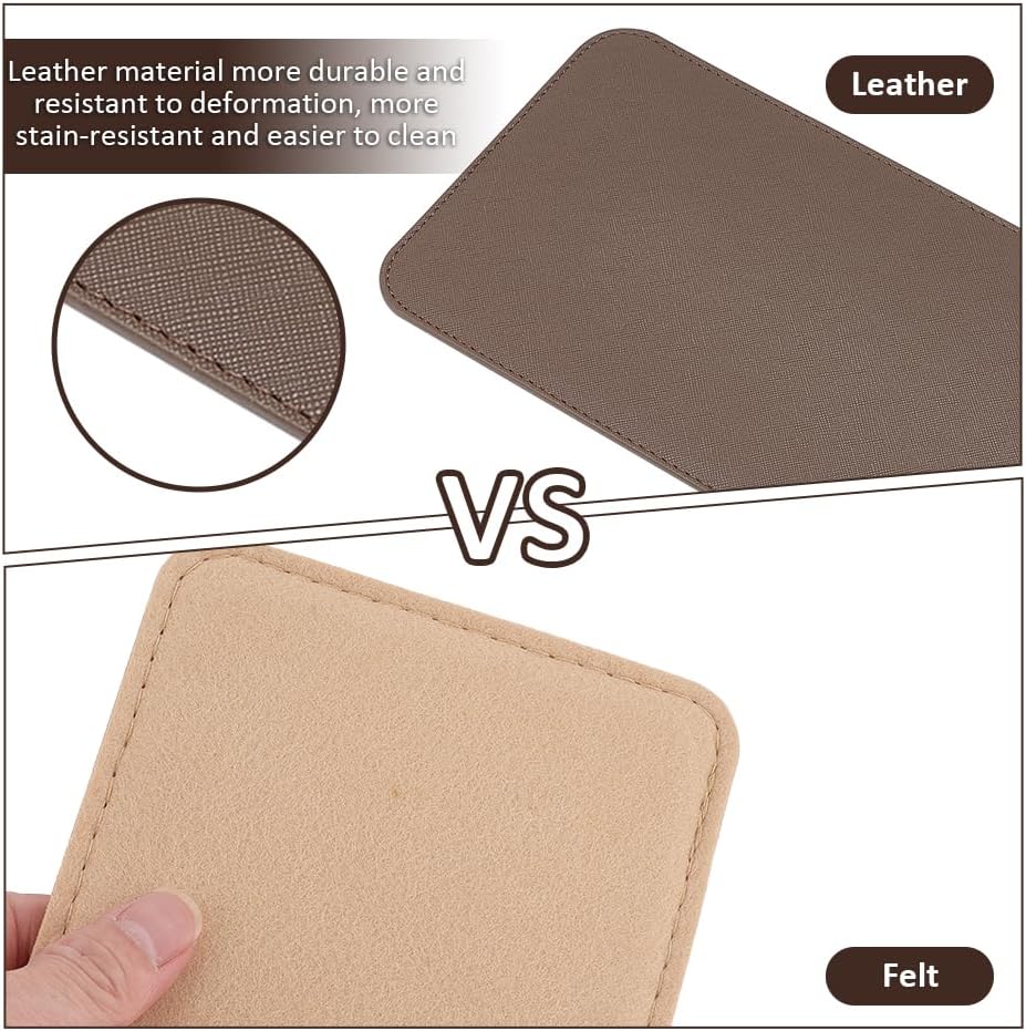 WADORN PU Leather Handbag Base Shaper, Rectangle Tote Bag Bottom Cushions 11.8x5.9 Inch Vegan Leather Bag Liner Board Thick Purse Bag Base Pad for LV Neverfull MM Speedy 30 Cosmetic Bag, Brown