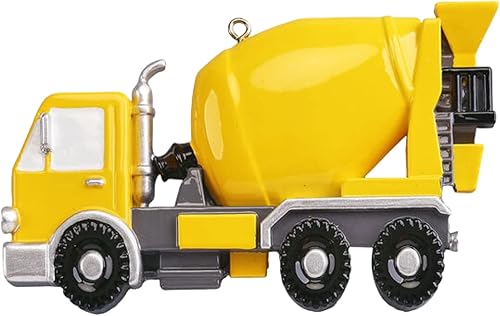 Miniatura 2 de Lydia Gifts Adorno personalizado para árbol de Navidad 2024 para niños, adornos de camiones de cemento personalizados Feliz Navidad, recuerdo