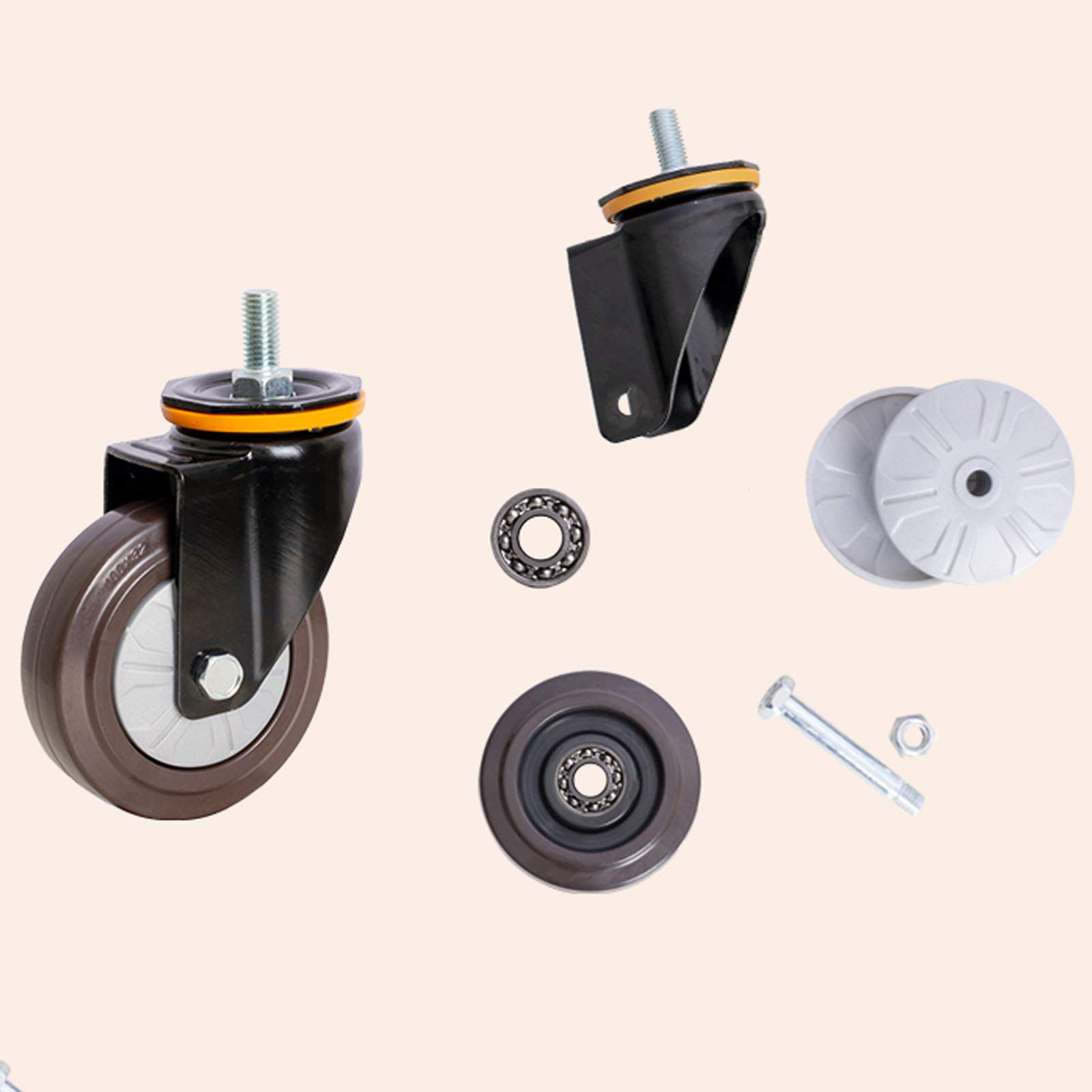 Roulettes pivotantes for meubles, roulettes pivotantes en caoutchouc robustes, roulettes de remplacement, roulettes de chariot for meubles, roulettes de transport industrielles, roulettes à spirale, t