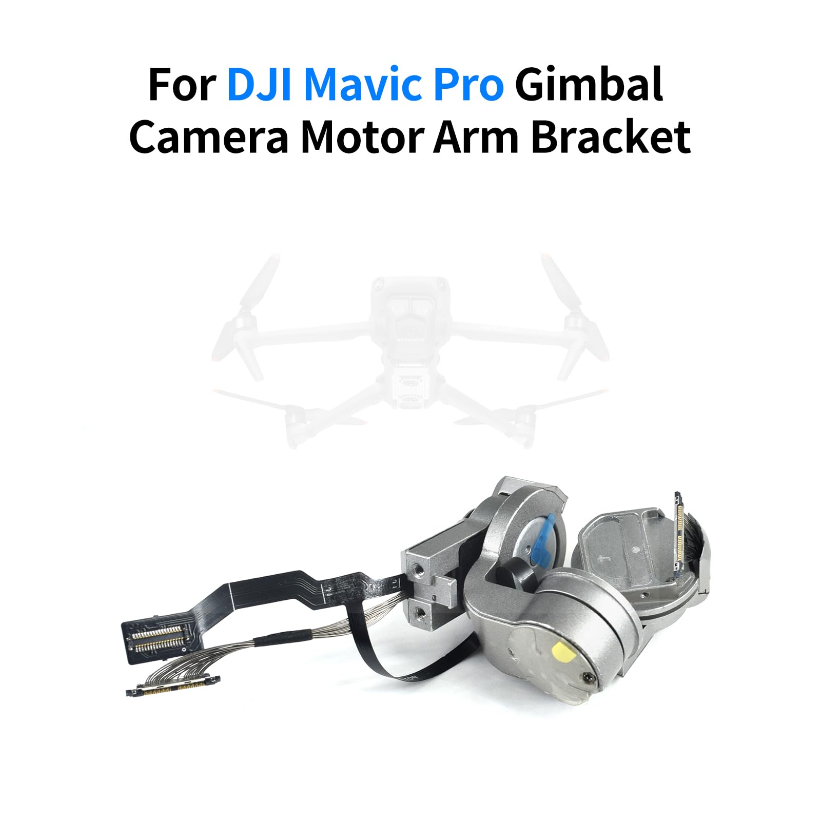 Für DJI Mavic Pro Gimbal Kamera Motor Arm Halterung mit Abdeckung/Flex Kabel Demontage Ersatzteile (Silber)
