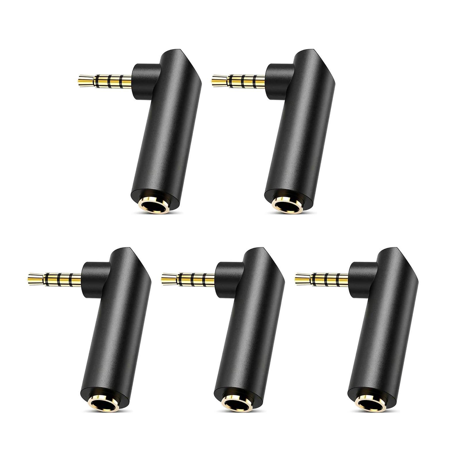 Amazon | 3.5mmステレオ L字型 (5個セット) 4極ミニプラグ-3.5mm