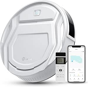 Lefant Robot aspirador con mando a distancia, 2200Pa Robot aspirador Autonomía delgada silenciosa, conectada con WiFi/Alexa/App, programable, ideal para el pelo de animales alfombras pisos duros, M2100